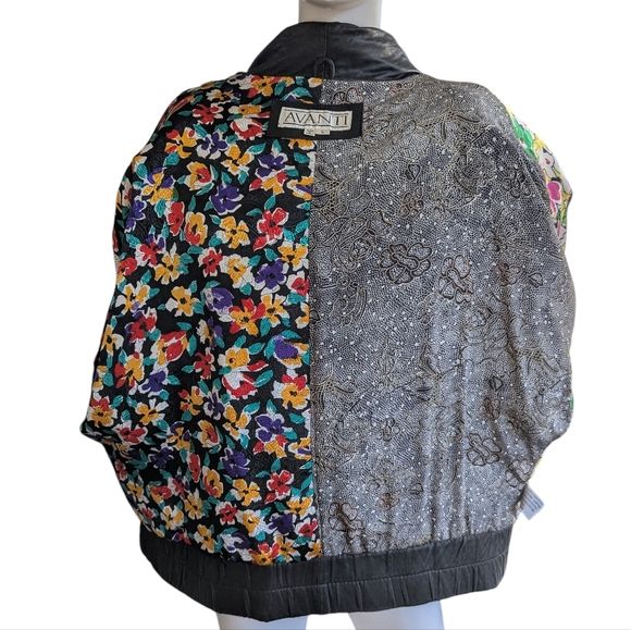 Avanti patchwork leather jacket features a unique design combining black genuine - Picture 5 of 9